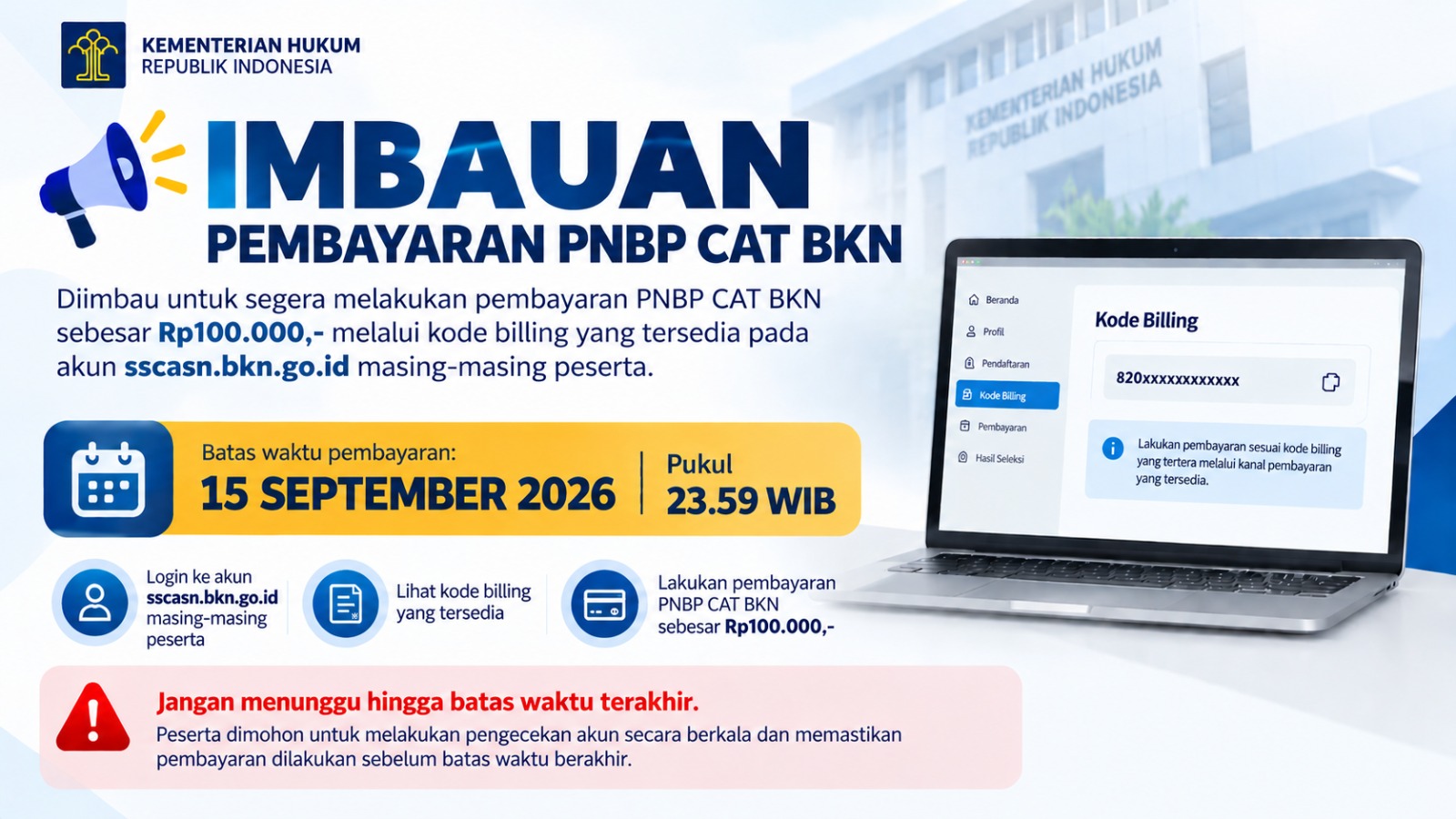 Imbauan Pembayaran
  PNBP CAT POLTEKPIN 2026